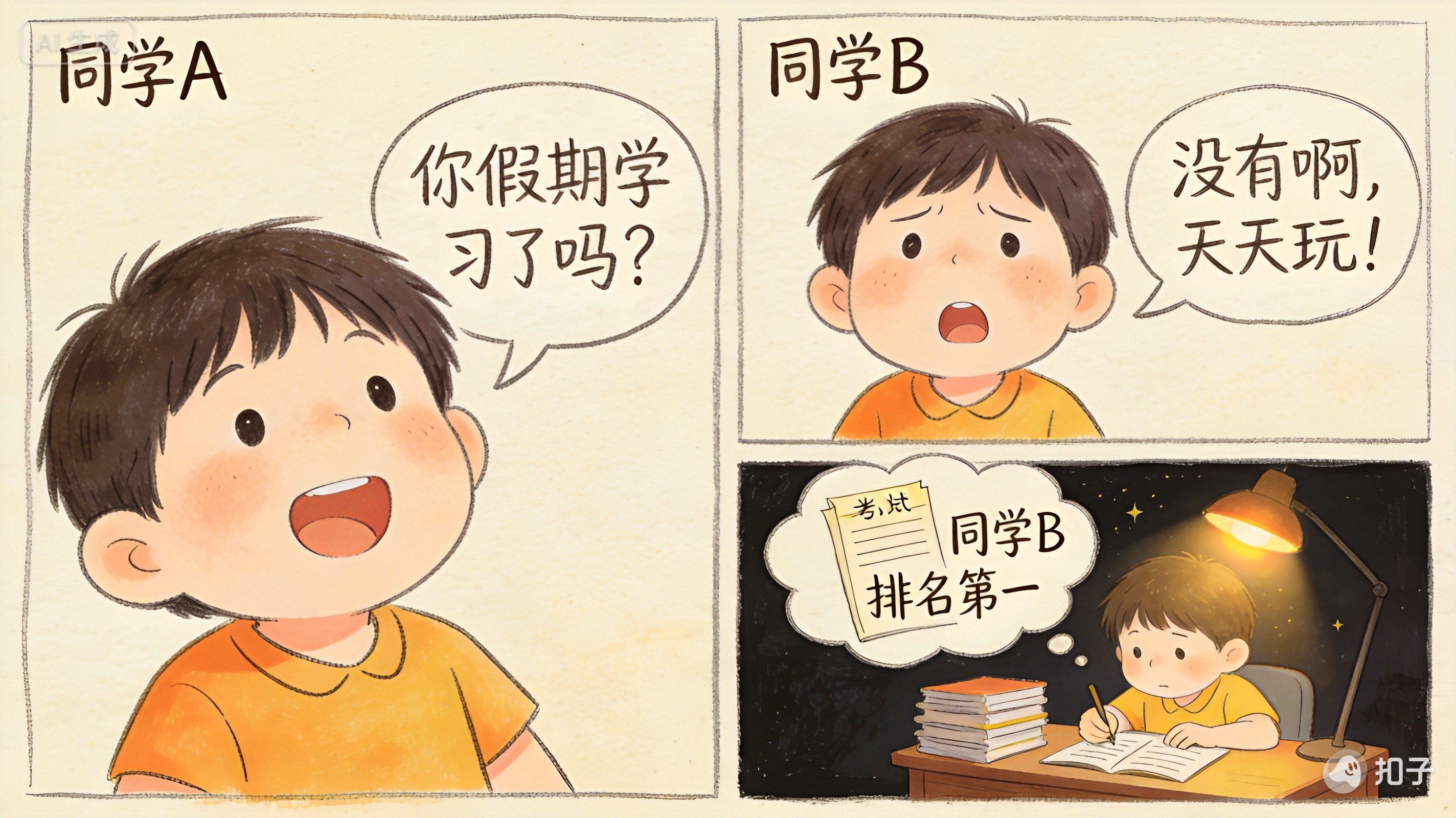 同学B假装没学习